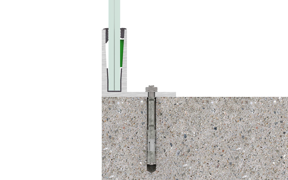 Bodenprofil Aufbodenmontage F-Profil 3000mm, Strong