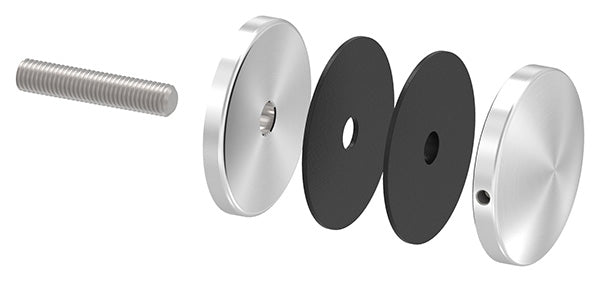 Glas-Punkthalter ø 72mm für Glas 12,0-21,52mm, flacher Anschluss, mit AbP