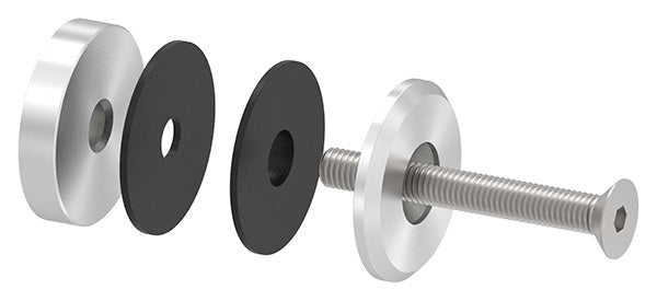 Glas-Punkthalter ø 52mm für Glasstärken 6,00-21,52mm, flacher Anschluss, mit AbP