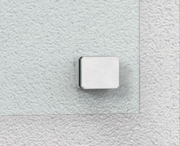 Glas-Punkthalter 63 x 78mm für Glas 8,0-21,52mm, flacher Anschluss, mit AbP