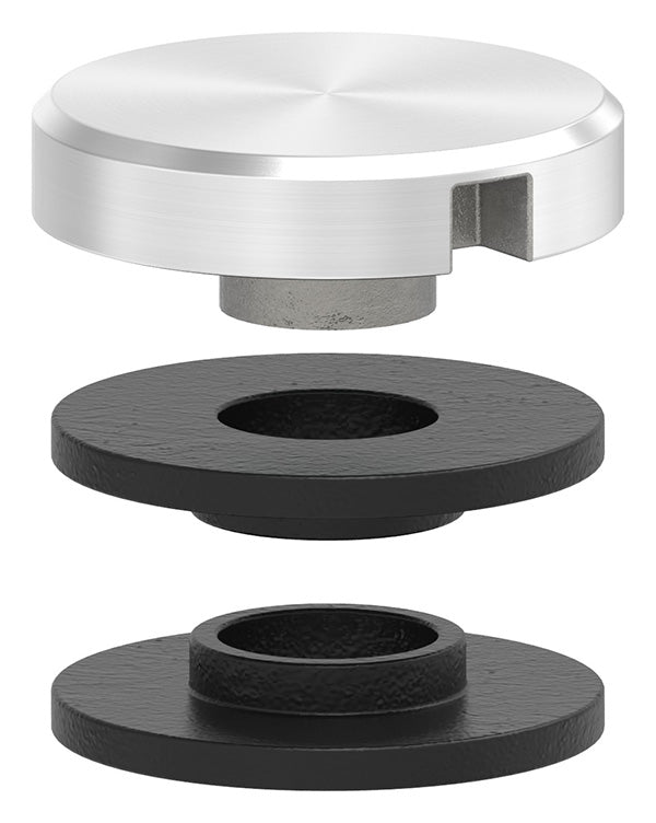 Glas-Punkthalter 30mm, Oberteil, für Glas 6,0-12,76mm, V2A