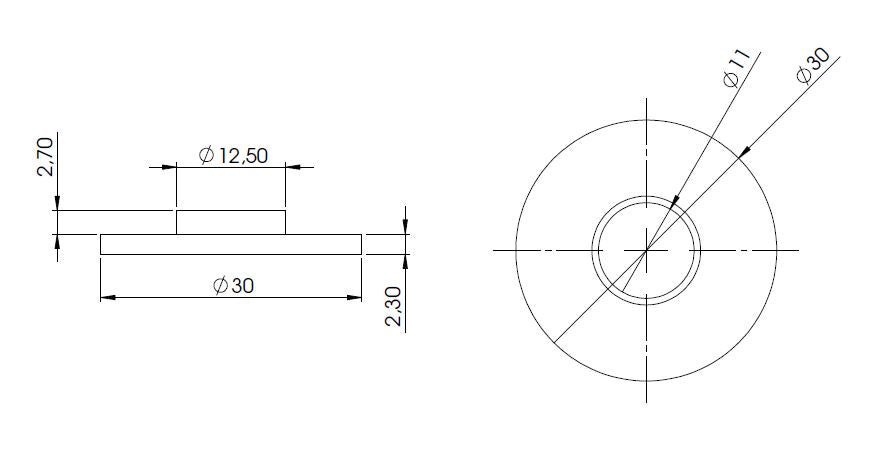 Gummieinlage für Glas-Punkthalter ø 30mm