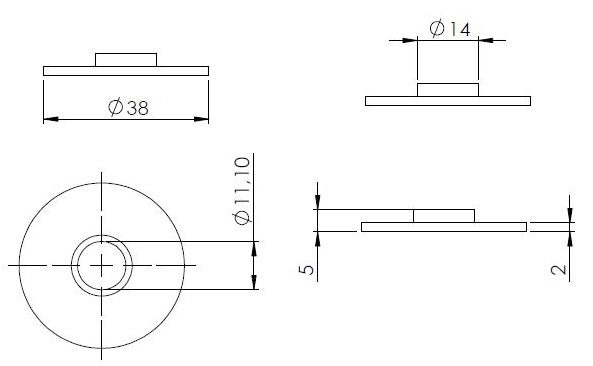 Gummieinlage für Glas-Punkthalter ø 40mm