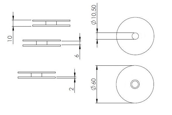 Gummieinlage für Glas-Punkthalter ø 62mm
