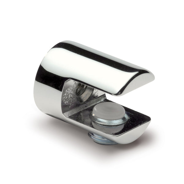 Glasplattenträger rund, ø 20mm x 26mm, für 6-10 mm Glas, Zink glanzverchromt
