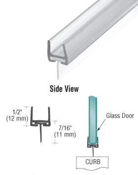 Polycarbonat Bodenschiene mit Abstreifer für 12,7 mm (1/2") Glas