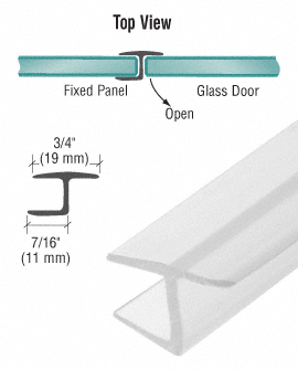 "Y" Inline Dichtung für Seitenteil, 180°, für 7,93 mm (5/16") Glas