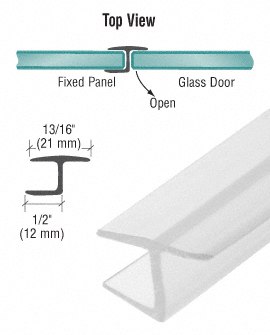 "Y" Inline Dichtung für Seitenteil, 180°, für 12,7 mm (1/2") Glas