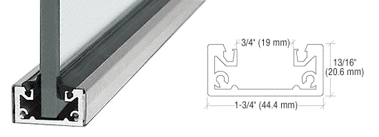 Flaches U-Profil, Aluminium Edelstahleffekt gebürstet, 3,05 m (120") Länge