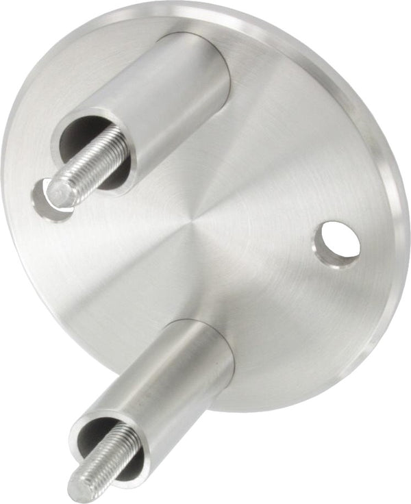 Wandanker mit M8 x 70 Schrauben für Geländerpfosten, Platte 100 x 6mm, für 42,4mm Rohr, in V4A