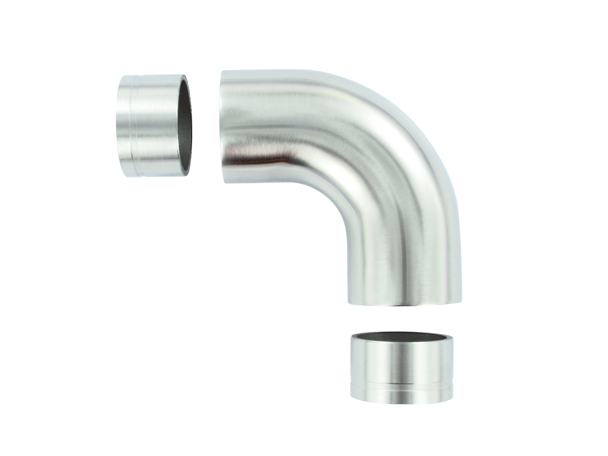 Eckbogen 90° für Holzhandlauf ø 42mm, inkl. 2 Adaptern