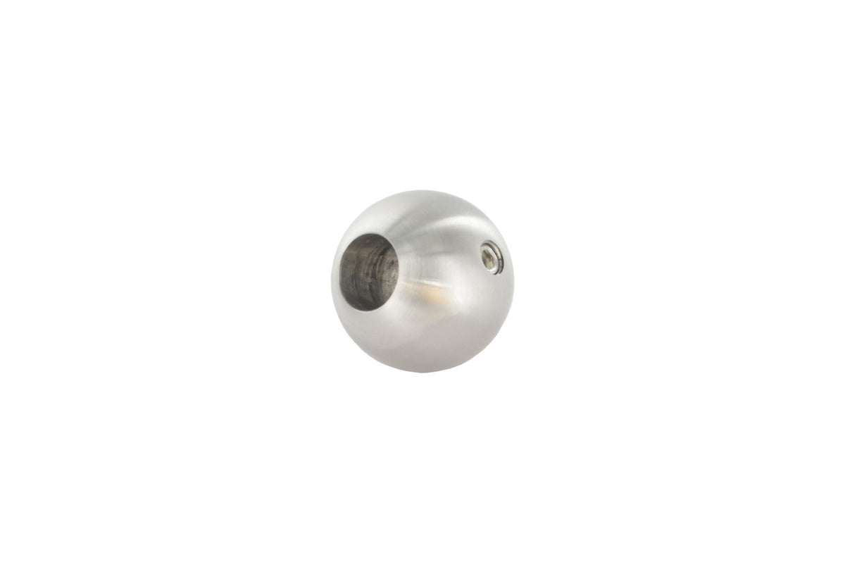 Edelstahl Kugel ø 30mm mit Durchgangsbohrung ø 12,2mm und seitlicher Madenschraube M6