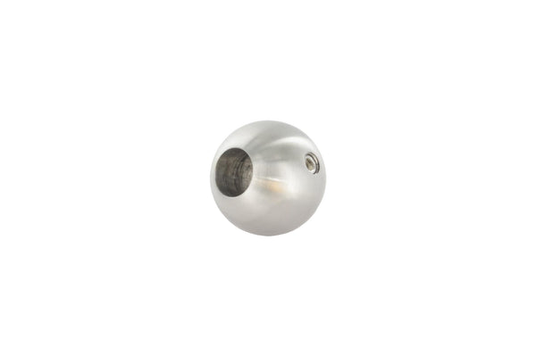 Edelstahl Kugel ø 30mm mit Durchgangsbohrung ø 12,2mm und seitlicher Madenschraube M6
