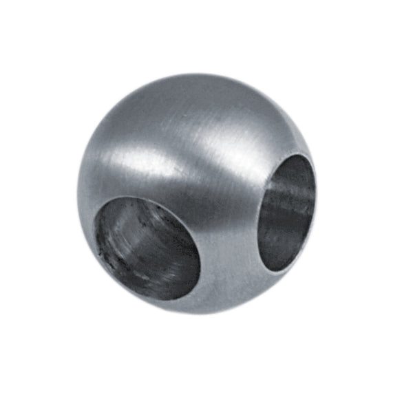 Edelstahl Kugel ø 25mm mit 90° Durchgangsbohrung ø 12,2mm