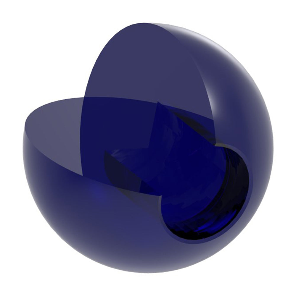 Glaskugel blau ø 30mm mit Sackloch ø 12,3mm