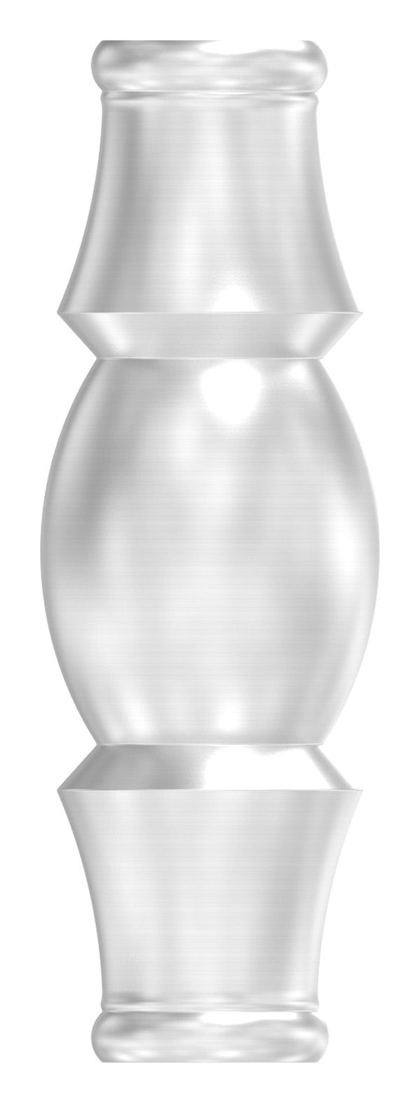 Edelstahl-Zierhülse, 90mm Höhe, 30mm Breite, mit 12,5mm Durchgangsbohrung
