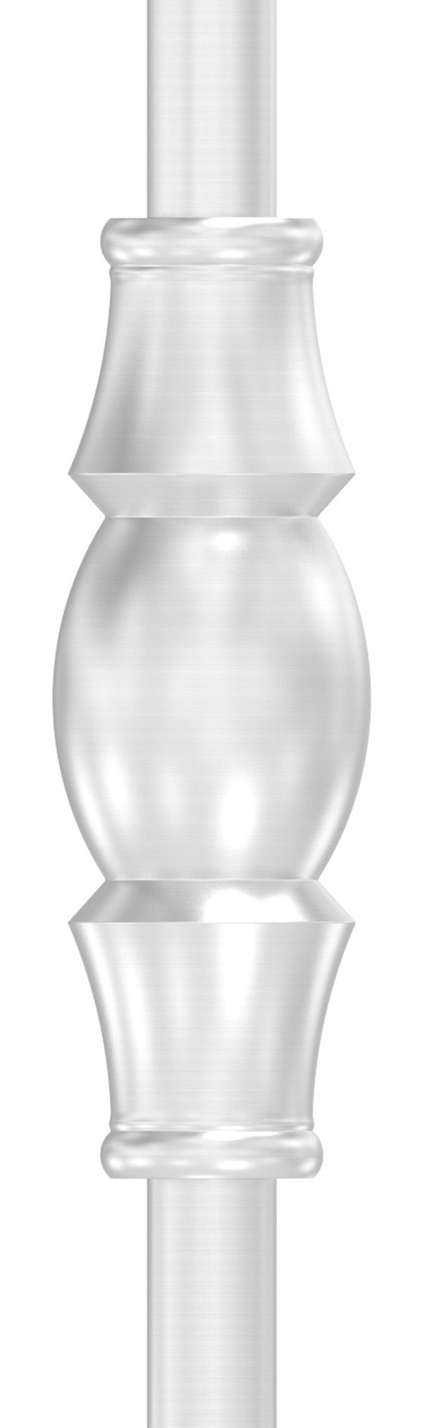 Edelstahl-Zierhülse, 90mm Höhe, 30mm Breite, mit 12,5mm Durchgangsbohrung