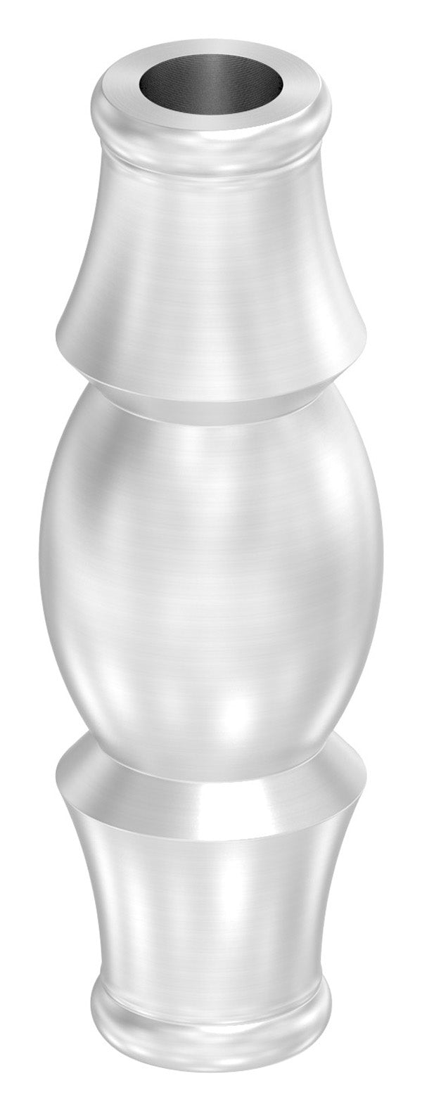 Edelstahl-Zierhülse, 90mm Höhe, 30mm Breite, mit 12,5mm Durchgangsbohrung
