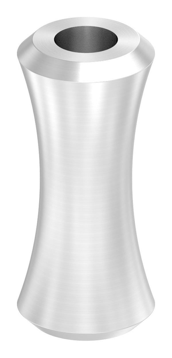 Edelstahl-Zierhülse, 60mm Höhe, 27mm Breite, mit 12,5mm Durchgangsbohrung