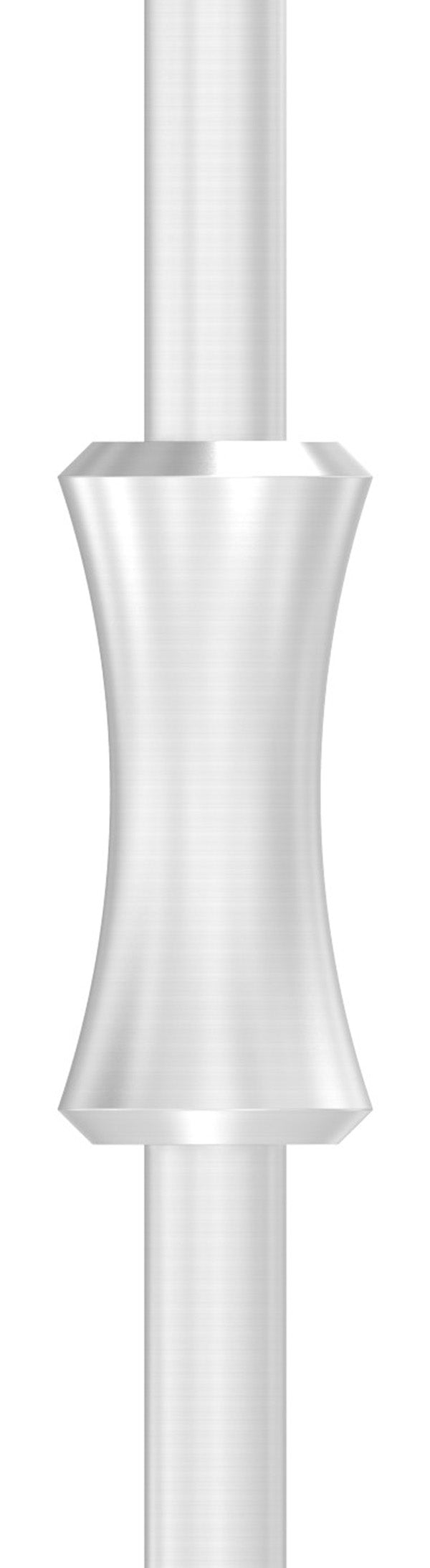 Edelstahl-Zierhülse, 60mm Höhe, 27mm Breite, mit 12,5mm Durchgangsbohrung