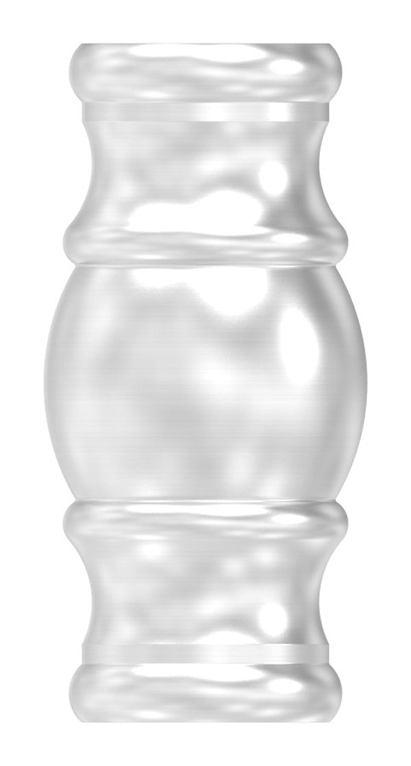 Edelstahl-Zierhülse, 52mm Höhe, 25mm Breite, mit 12,5mm Durchgangsbohrung