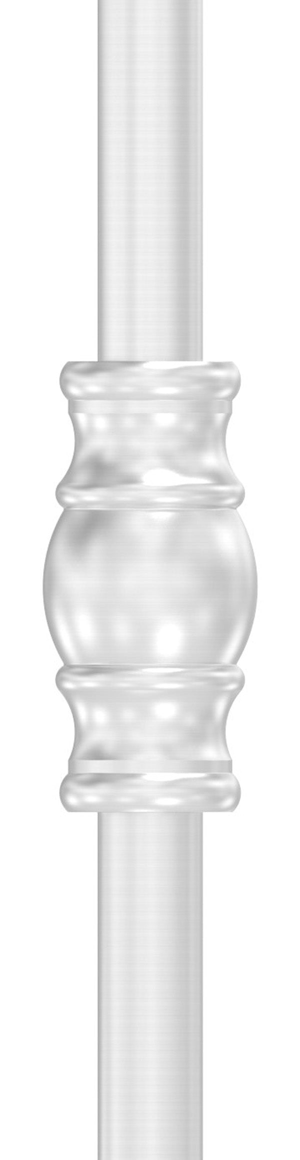 Edelstahl-Zierhülse, 52mm Höhe, 25mm Breite, mit 12,5mm Durchgangsbohrung