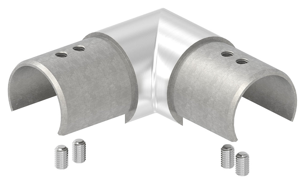Verlaufsecke 90 Grad für Glasleistenrohr 42,4 x 1,5mm, V2A