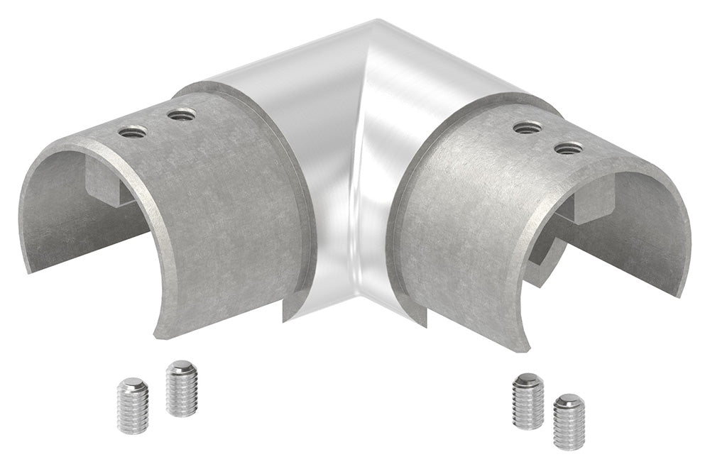 Verlaufsecke 90 Grad für Glasleistenrohr 48,3 x 1,5mm, V2A