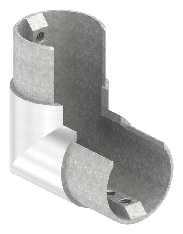 Rahmenecke 90 Grad für Glasleistenrohr 48,3 x 1,5mm, V2A