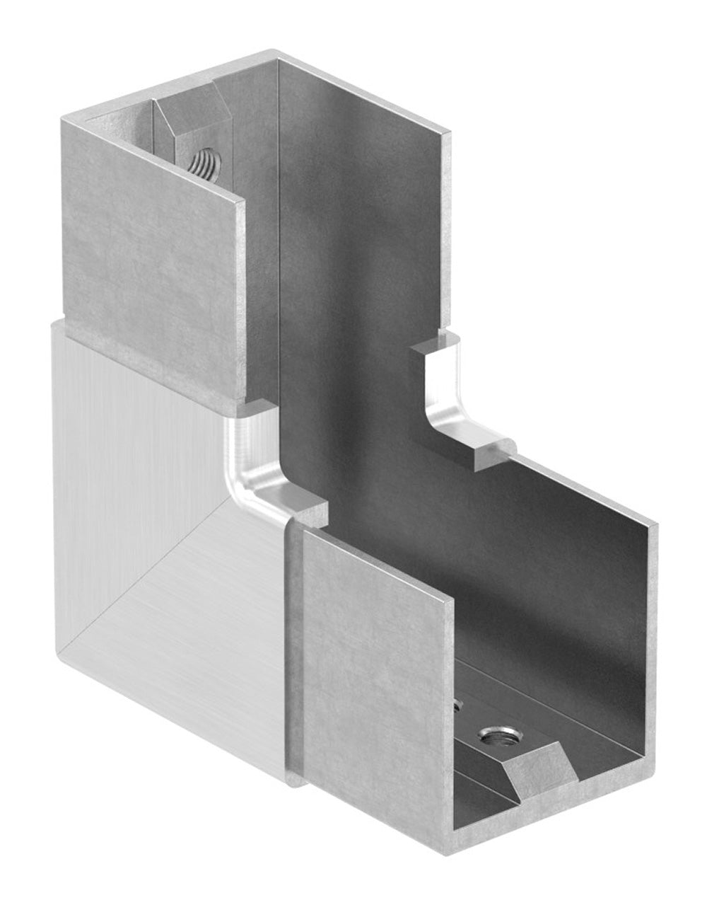 Rahmenecke 90 Grad für Glasleistenrohr 40 x 40 x 1,5mm, V4A