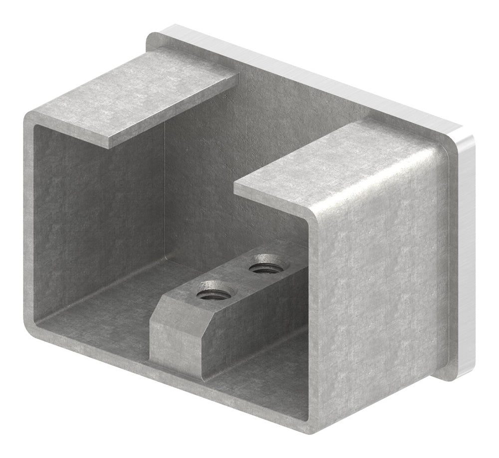 Endkappe flach für Glasleistenrohr 60 x 40 x 1,5mm, V2A