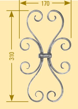 Steckelement 12x5mm; glatt; Höhe 310mm; Breite 170mm