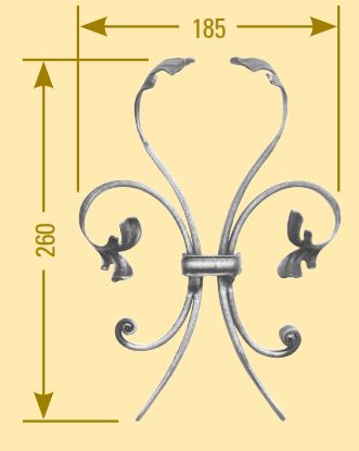 Steckelement 12x5mm; glatt; Höhe 260mm; Breite 185mm