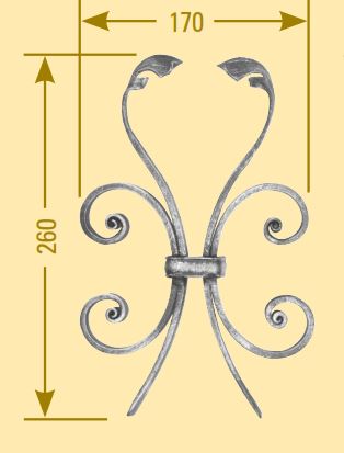 Steckelement 12x5mm; glatt; Höhe 260mm; Breite 170mm