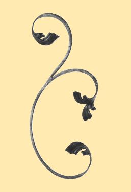 Leichtbarock Element 12x5mm; glatt; Höhe 280mm; Breite 120mm; links