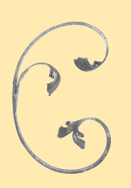 Leichtbarock Element 12x5mm; glatt; Höhe 220mm; Breite 150mm; links