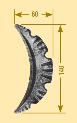 Barockteil-Meisterbarock, Stab-Material 3 mm, 140mm hoch, 60mm breit, zum Verschweißen