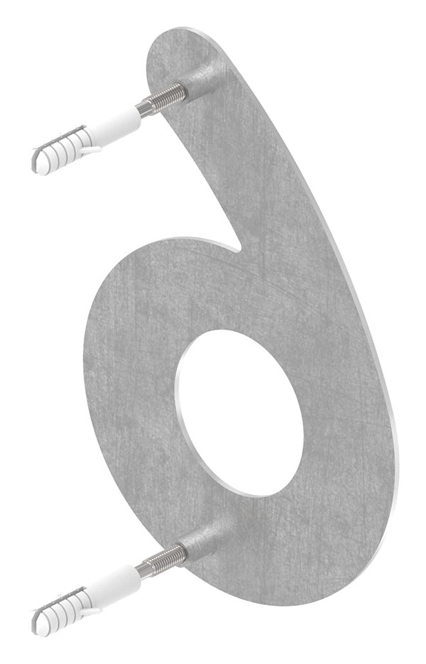 Hausnummer klein, Ziffer "6", aus Edelstahl
