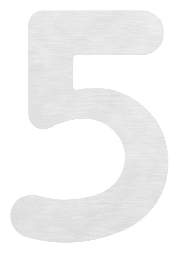 Hausnummer klein, Ziffer "5", aus Edelstahl