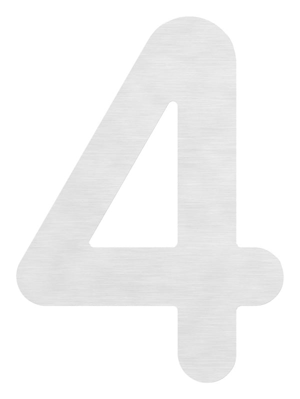 Hausnummer klein, Ziffer "4", aus Edelstahl