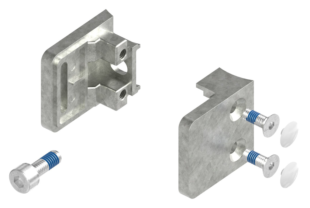 Glasklemme Modell 11, Anschluss für ø 60,3mm Rohr, Zinkdruckguss roh für 2,00mm Glas