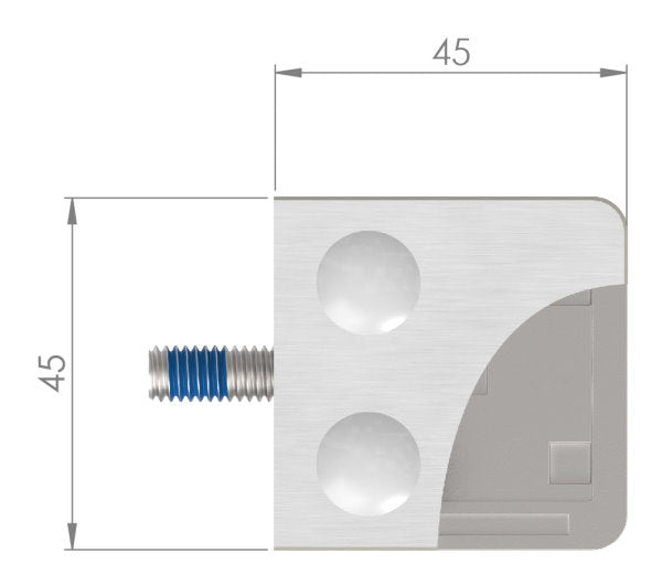 Glasklemme Modell 11, Anschluss für ø 60,3mm Rohr, Zinkdruckguss roh für 2,00mm Glas