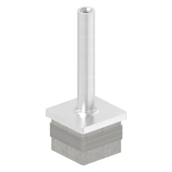 Handlaufstütze zum Einschlagen für 40 x 40 x 2,0mm Rohr, mit M6 Innengewinde, Höhe 80mm