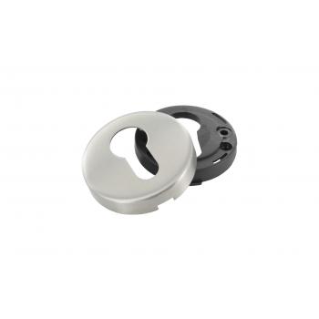Schlüsselrosette für Profilzylinder, 2-teilig, Abdeckung aus V2A Edelstahl / Kunststoff
