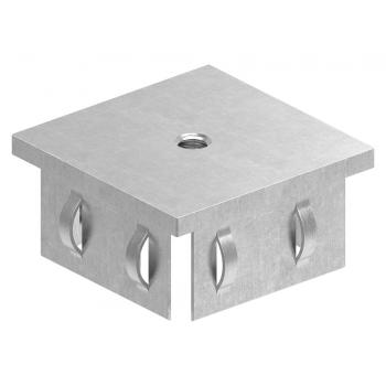 Stahleinschlagstopfen für Quadrat- oder Rechteckrohr  60 x 60mm, mit Wandstärke 2,0-3,0mm, flach