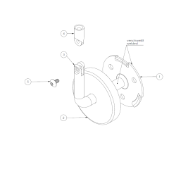 Handlaufhalter flexibel zur Wandbefestigung, mit verschweißter 70 x 2mm Ronde und Clip-Rosette, mit Innengewinde M6