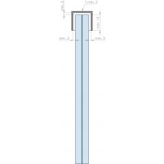 Edelstahl-Kantenschutzprofil, 24 x 20 x 2mm, V2A für Glasstärke 12-13,52mm, Länge 3000mm