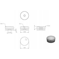 Glas-Punkthalter 40mm, Oberteil, für Glas 3,0-12,76mm, V2A