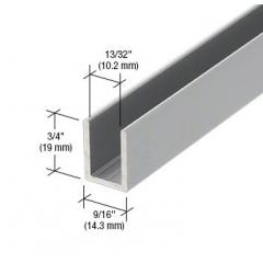 Tiefes Aluminium U-Profil 19 x 14mm, für Festteile - für 10mm Glas, matt eloxiert, Länge 2,41 m (95
