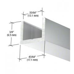 Standard Aluminium U-Profil 9,5 x 17mm, für Festteile - für 12,76mm Glas, hochglanzeloxiert, Länge 2,49 m (98